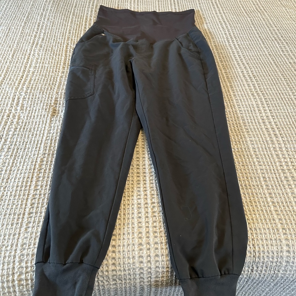 Figs technical collection jogger pants small charcoal grey maternity